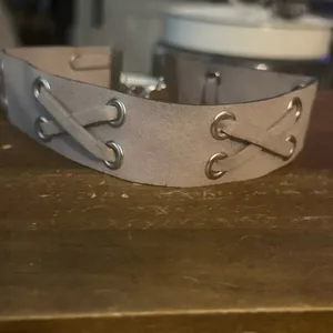 Gray suede thick choker necklace thumbnail 5