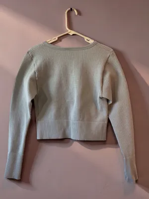 Aerie OFFLINE Main Squeeze Waffle Crop Henley Gray Women’s XL thumbnail 3