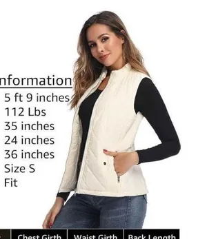 NEW Vest Stand Collar Lightweight Zip Quilted Large thumbnail 3