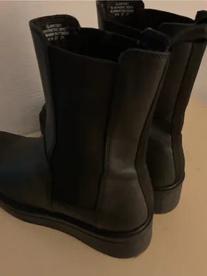 Steve Madden women Black leather platform Chelsea Boots US 10 thumbnail 6
