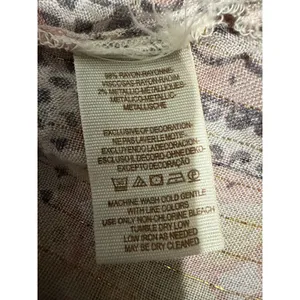 Free People Blouse S Floral Metallic Tassel Peasant Blouse Pink Cream Cottage thumbnail 10