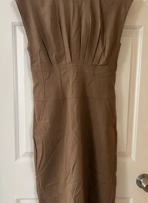 Banana Republic Tan Midi Dress thumbnail 1