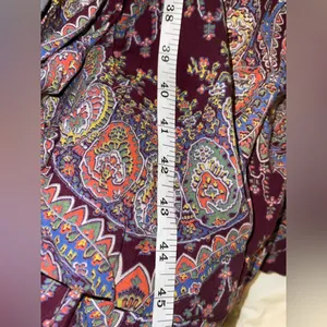 Vintage Paisley Print Wrap Dress in Purple and Blue Size Medium thumbnail 8