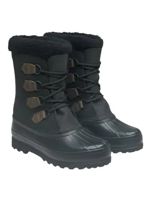 Vintage: Sorel ™ ✪ Alpine Felt Lined Wool Trim Leather Lug Sole Boots ✪ Black 7M thumbnail 2