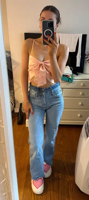 Urban Outfitters Bow Cropped Tank Top thumbnail 1