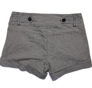 Vtg 90s Y2K tailored plaid tartan gingham cuff low rise shorts preppy academia M thumbnail 3