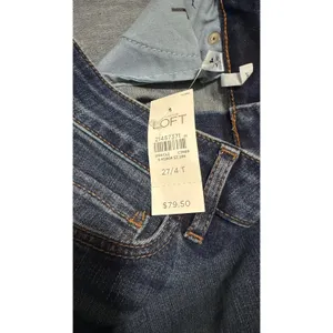 Ann Taylor LOFT Curvy Straight Leg Jeans Medium Wash Blue Denim Tall Size 27/4T thumbnail 4