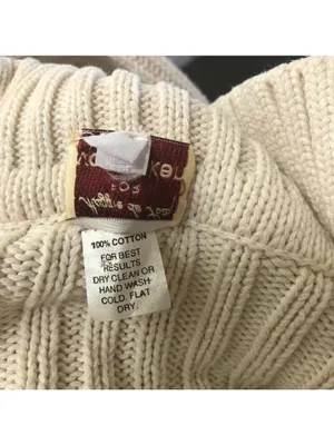 Vintage 90s cream cardigan cotton ribbed cottage peppy Fisherman Coastal cowgirl thumbnail 8