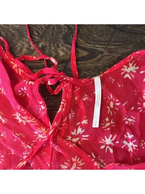 Free People Wallflower Midi Dress Raspberry Pink Floral Tiered Small‎ NWT thumbnail 7