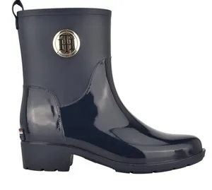 Tommy Hilfiger Kippa Dark Navy Blue Rubber Ankle Rain Boots 7 thumbnail 1