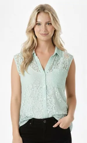Kimchi Blue size medium blue Lacey sleeveless top thumbnail 1