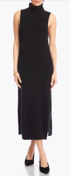 Karen Kane Black Sleeveless ribbed turtleneck Dress. Size Small. NWT. thumbnail 1