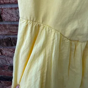 Silence + Noise Butter Yellow Cotton Blend Dress Size Large Tank Style Smocked thumbnail 3