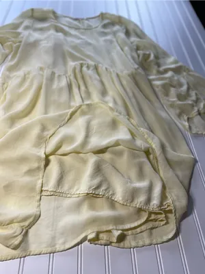 Anthropologie LACAUSA‎ Butter Yellow Sunday Seashell Babydoll Tunic Dress thumbnail 4