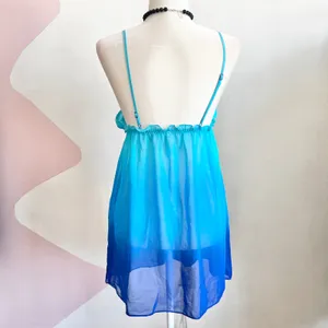 Blue Sheer‎ Babydoll Dress, Coquette Y2K Lingerie Romantic Vintage Small thumbnail 3