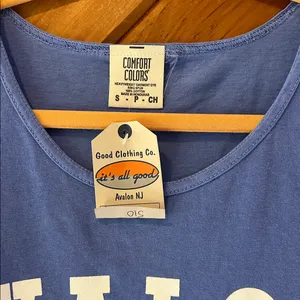 “Avalon” NJ comfort colors blue & white tank top NWT thumbnail 3