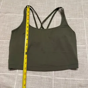 All In Motion Light Support Strappy Crop Sports Bra Top Olive Green Size M thumbnail 6