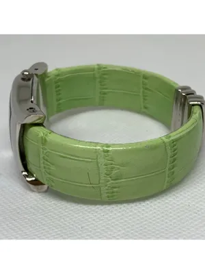 Vernier women’s cuff bracelet watch silver green tone 28mm quartz size 6” runnin thumbnail 3