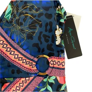 NWT AQUA‎ GREEN Women's Floral Wrap Front One Piece Swimsuit Size Small thumbnail 8