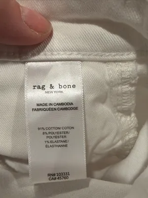 rag & bone Dylan White Cutoff Denim Shorts 27 thumbnail 5