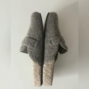 Tory Burch Mellow Shearling Lined Mule in Fog Gray 9 thumbnail 4