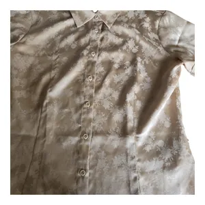 Reformation Corin Satin Top in Gold Jacquard Size: 8 thumbnail 3