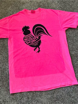 Comfort Colors Hot Pink Rooster Graphic Tee thumbnail 2