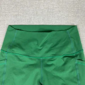 Buff Bunny Leggings Womens M Green Ankle Nylon Spandex High Rise Pockets Stretch thumbnail 4