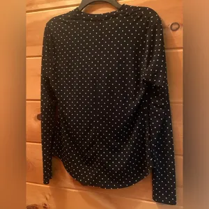 Ann Taylor Long Sleeve Black And White Polka dot Scoop Neck Blouse Size Small thumbnail 7