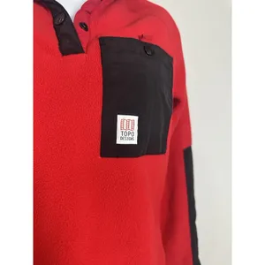 Topo Designs Women's Mountain Fleece Pullover | Red‎ & Black | Polartec | XS thumbnail 2