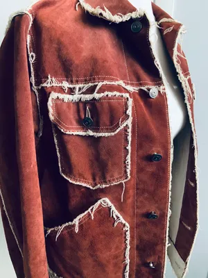 Vintage Bohemian Auburn Red Fringe Leather Jacket thumbnail 4