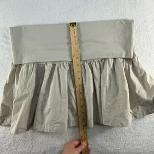 Free People‎ Large Milos Drop Waist Mini Skirt Pumice Stone Beige Fold Over NEW thumbnail 15