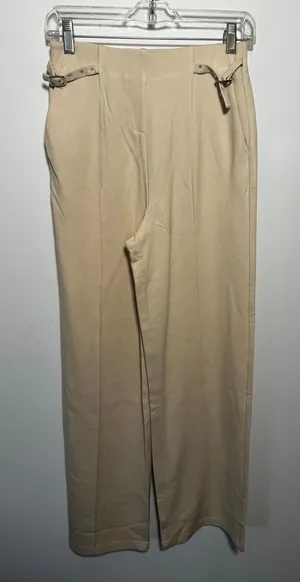 OGL Move Beige Wide Leg Pants Pull On Stretch Trousers Size Small S NWT thumbnail 1