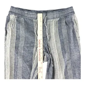 Old Navy Womens Blue White Striped Linen Blend Wide Leg Drawstring Pants Small thumbnail 5