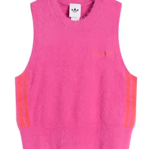 NWT adidas Fluffy Knitted Vest Fuzzy Soft Pink Red Small Semi Lucid Fuchsia thumbnail 10