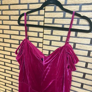 BCX Pink Velvet Cold Shoulder Dress‎ Size XL thumbnail 3