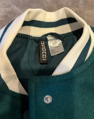 H&M green varsity jacket thumbnail 3
