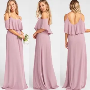 Show Me Your Mumu SMYM Caitlin ruffle maxi dress in antique rose pink NEW XS thumbnail 6