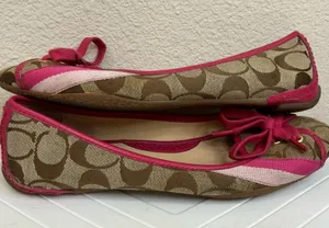Coach Pink Janelle Signature Flats thumbnail 6