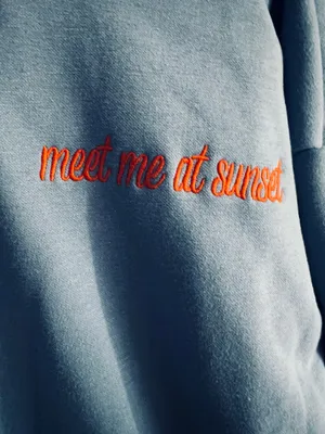 Altar’d State Blue and Orange With Love Hoodie Oversized Sweater Size Small thumbnail 3