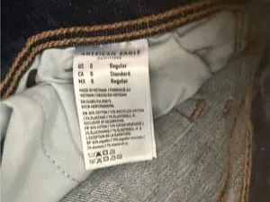American Eagle Outfitters Dark Blue Flare Cargo Jeans thumbnail 2