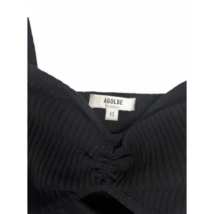 Agolde Women Sz XS Black Isla Cut Out Ribbed Sweetheart Neck Tank Organic Cotton thumbnail 4