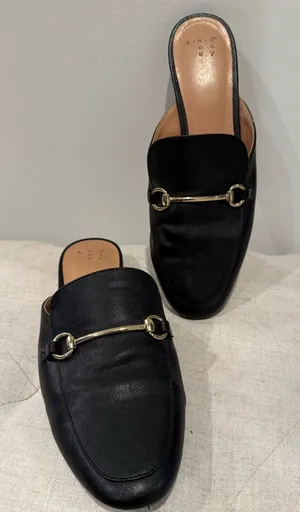 a new day Black Mules with Gold Accent thumbnail 1