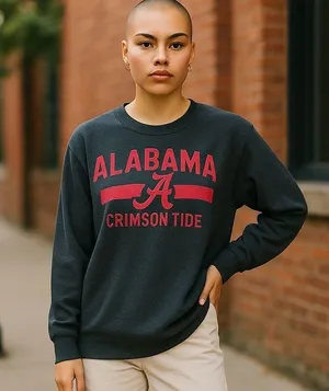 ALABAMA Crimson Tide Football NCAA Thermal Red Gray Pullover Tunic Top ~ MEDIUM thumbnail 1