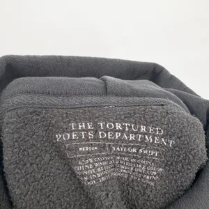 Taylor Swift Womens TTPD Tortured Poets Department Graphic Hoodie‎ Black Size M thumbnail 4