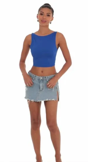 Lucy in the Sky blue backless tank thumbnail 1