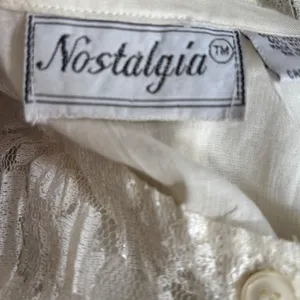 Vintage Nostalgia Lace Maxi Dress‎ Cream Romantic Cottagecore Small Deadstock thumbnail 12