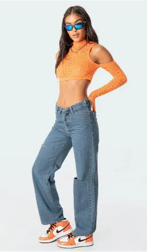 Edikted Folded Jeans Raquel thumbnail 2