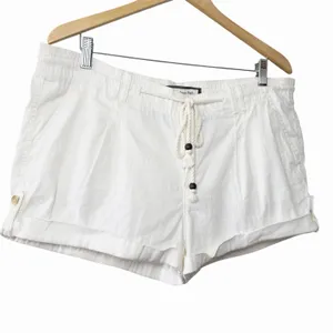 Abercrombie &‎ Fitch Womens Linen Shorts Size 12 Ivory Drawstring Resort Preppy thumbnail 4