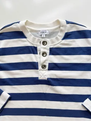 Evereve Bailey Striped Grommet Sweatshirt Size Small thumbnail 4